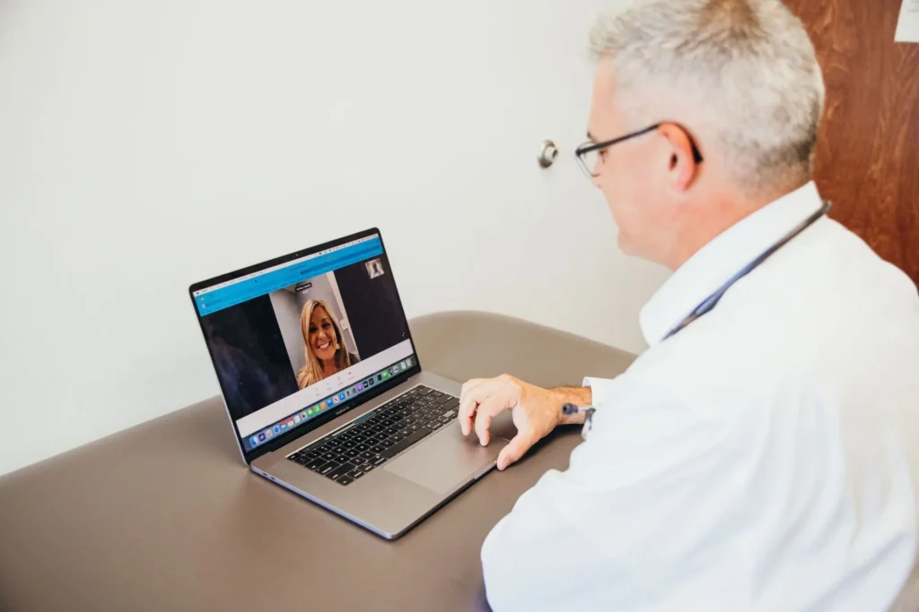 Doctor Wheeler meeting with patient virtually