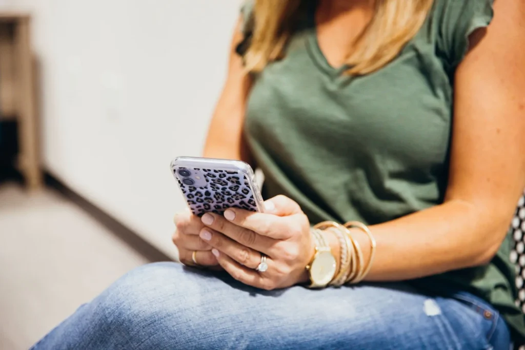 person on their mobile phone